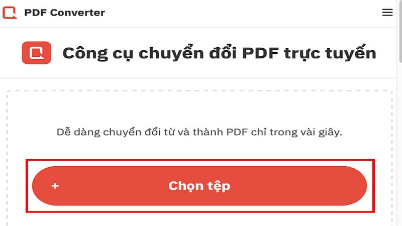 Chọn tệp cần chuyển đổi bằng PDF Converter