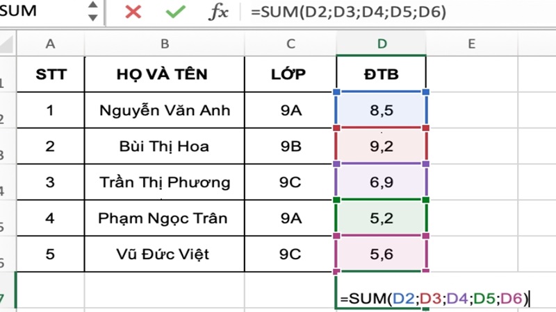 Cách tính tổng trong Excel hướng dẫn chi tiết nhất