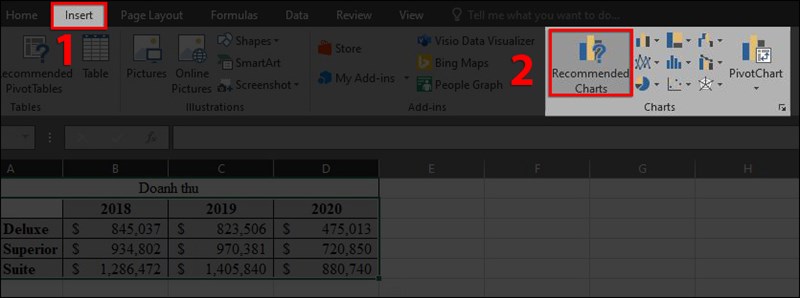 vẽ biểu đồ miền trong excel cực đơn giản