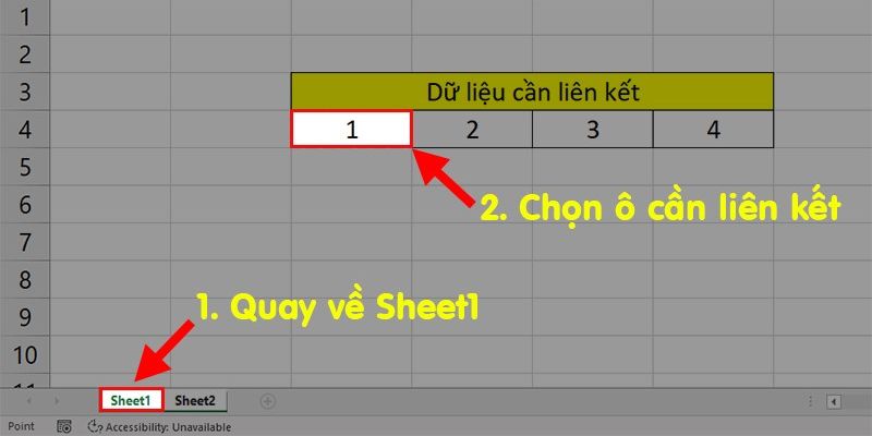 cách link các sheet trong file excel