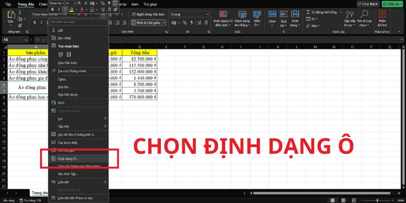 cách tách một ô thành hai ô trong excel