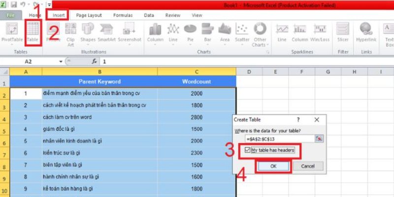 ghim tiêu đề trong excel đơn giản