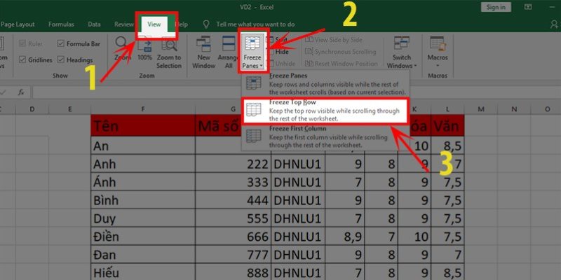 3 cách ghim tiêu đề trong excel hữu ích nhất