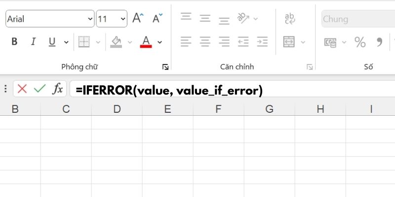 hàm IFERROR trong excel