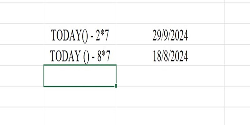 hàm cộng ngày theo tuần trong excel