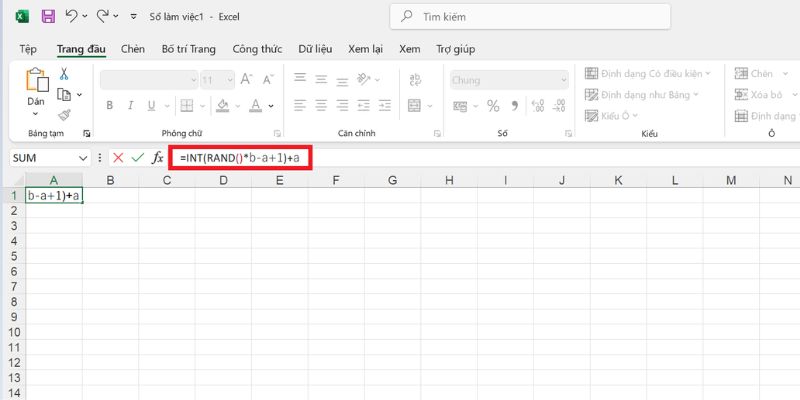 lệnh random trong excel để tạo ra số ngẫu nhiên là số nguyên