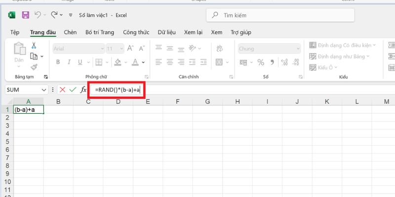 lệnh random trong excel với giá trị a,b