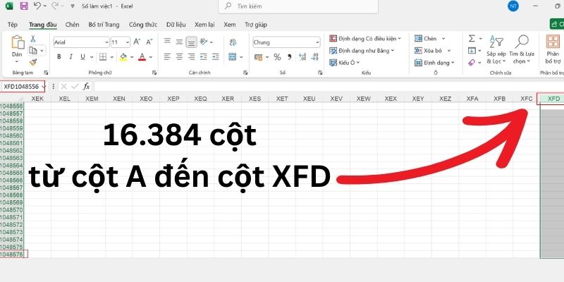 số cột trong excel