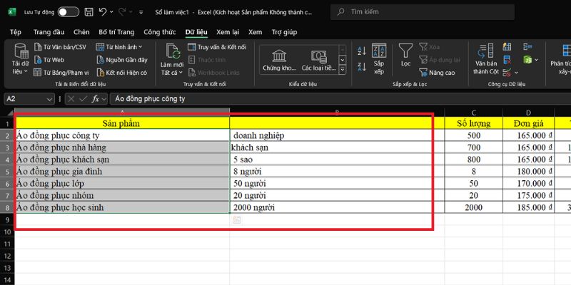 tách một ô thành hai ô trong excel nhanh chóng